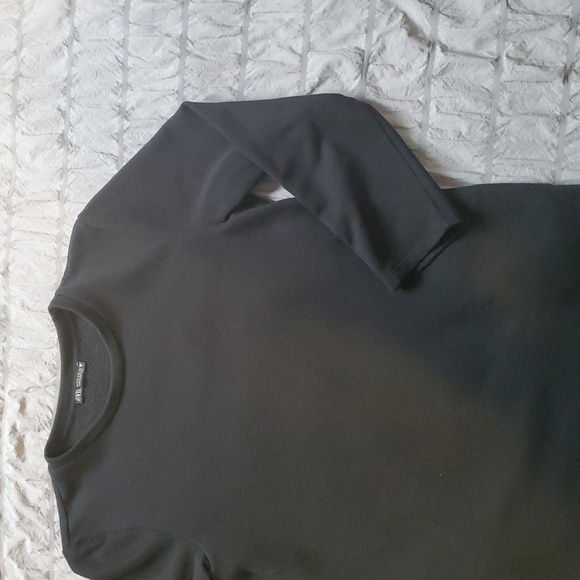 Zara Casual Black Sweatshirt mini Dress with pockets  Size S - Picture 8 of 8